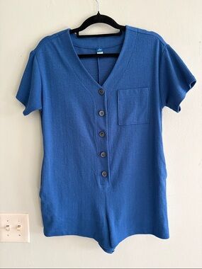 Old navy Blue V-Neck Button Front Romper - SP
